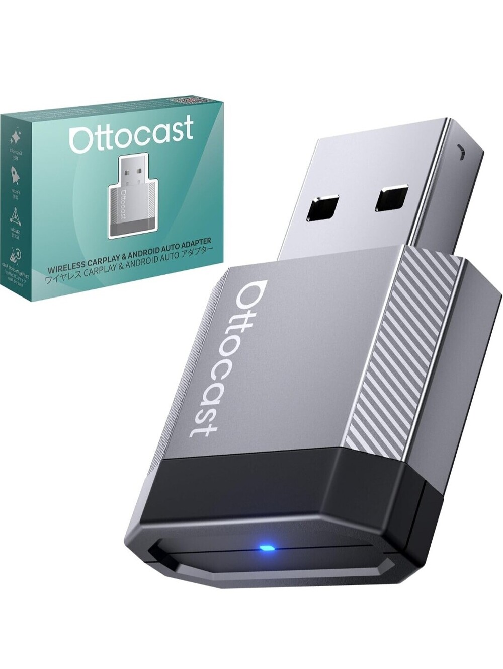 OTTOCAST Mini Nova Wireless CarPlay & Android Auto Adapter – Compact 5s Connect